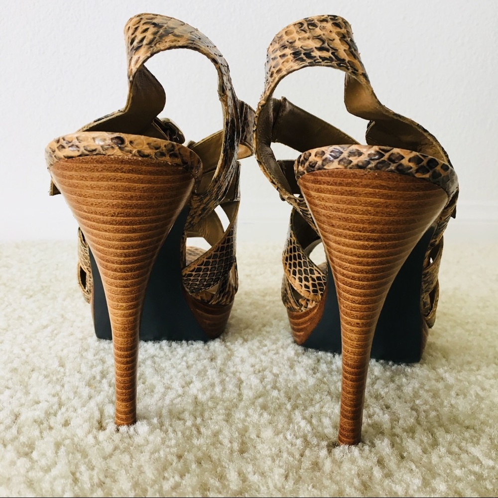 Charles David Double Buckle Python Heels - image 5
